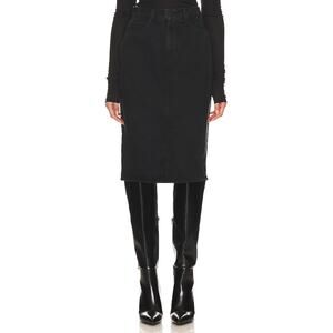 Paige 'Siren' Black Midi Denim Jean Skirt Size 25